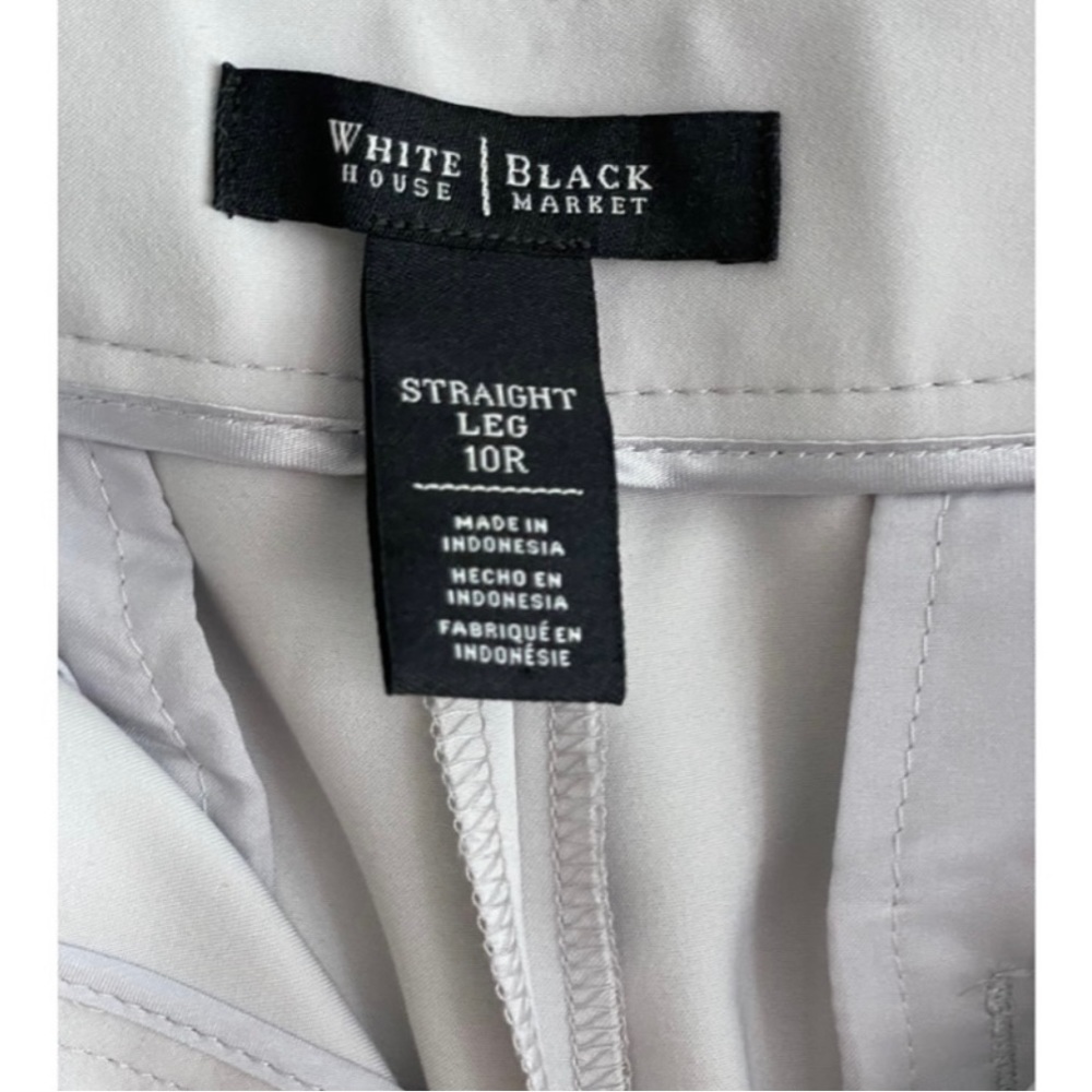 White House Black Market Gray Metallic Buttons Straight Leg Sz 10R